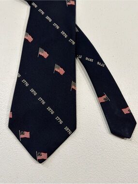 Vtg John Frederics 100% Polyester Men's Tie Patriotic 1776 Tie Design July 4th